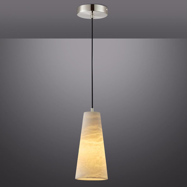 Latitude Run® H10in Adjustable Height Alabaster Pendant Lights, Marble